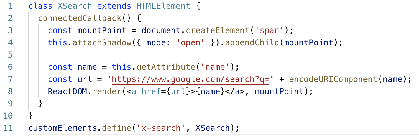React Web Component