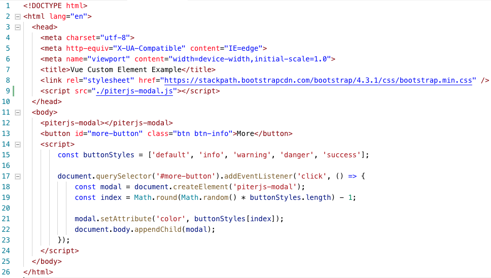Vue Custom Element Example