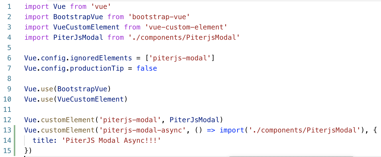 Vue Custom Element Example